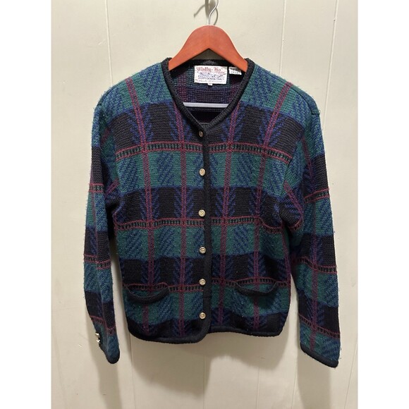 VTG Tally-ho Multicolored Women’s Cardigan Size Medium 100% Acrylic Pollak IMP - Picture 1 of 5